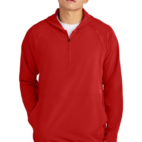 Adult 1/2 Zip Long Sleeve Hooded Jacket Thumbnail